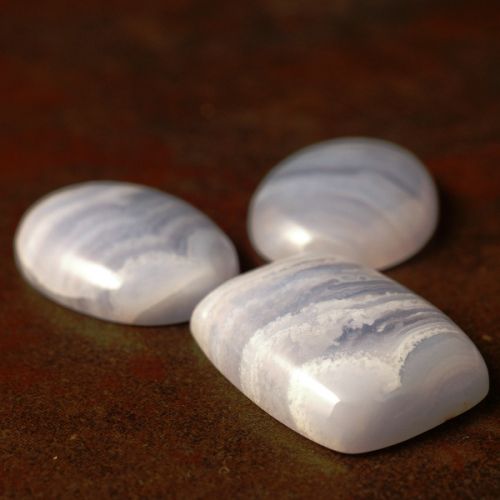 Mixed Shaped Blue Lace Agate Cabochons reduces stress and anxiety
